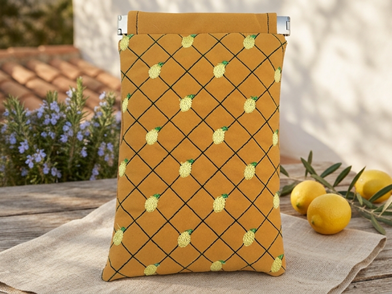 Preview: Endlosmuster Füllmuster Quiltmuster Mix 5 Früchte - redwork Stickdatei